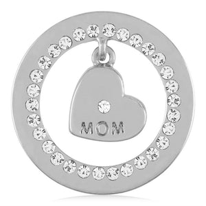 Dangle Heart - Mom - Final Sale - Silver