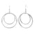 Silver Double Circles Hoop Earrings - Silver