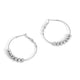 Hoop Earrings w/ Beads - Silver