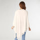 Lightweight Poncho with Fringe - Egret