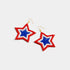 True American Star Dangle Earrings - Red/White/Blue
