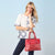 Amabel Double Compartment Grommet Tote - Red