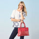Amabel Double Compartment Grommet Tote - Red