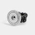 Black Facet w/Stones Ring