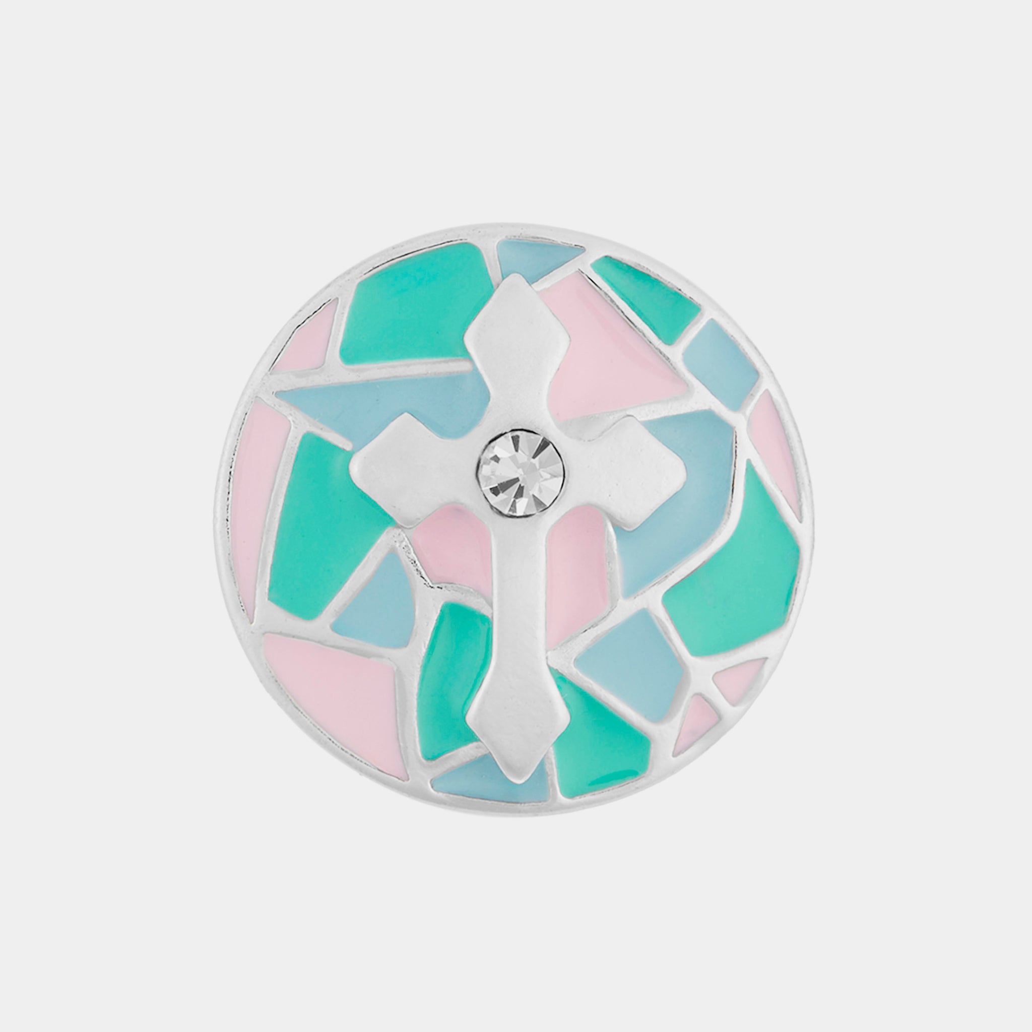 Stained Glass Cross - Teal