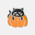 Happy Cat on Pumpkin - Orange