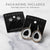 Floating Stone Hoop Artisan Earrings - Matte Silver