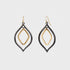 Mixed Metal Pointed Tear Drop Dangle Earrings