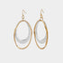 Mixed Metal Double Oval Dangle Earrings