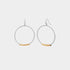 Silver Hoop with Metal Bar Earrings