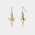 Mixed Metal Layered Cross Dangle Earrings