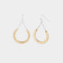 Mixed Metal Disc Dangle With Chain Earrings