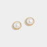 Gold Rope Pearl Stud Earrings