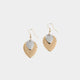 Mixed Metal Pointed Oval Drop Dangle Earrings