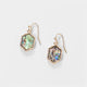 Abalone Hexagon with Gold Trim Earrings