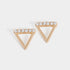 Gold Triangle with Stones Earrings