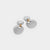 Hammered Two-Toned Double Hoop Earrings - Silver