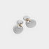Hammered Two-Toned Double Hoop Earrings - Silver