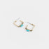 Gold Square Turquoise Bead Stud Earrings - Final Sale