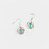 Mixed Metal Double Hoop Earrings w/ Turquoise