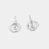 Floating Stone Hoop Artisan Earrings - Matte Silver - Final Sale