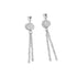 Dimple Disc Chain Dangle Earrings - Silver