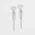Oval Frame Chain Dangle Earrings - Silver - Final Sale