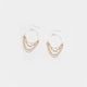 Multi Chain Hoop Earrings - Mixed Metal
