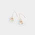 Long Dangle Faceted Bead Earrings - Gold - Final Sale