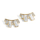 Baguette Stone Stud Earrings - Clear/Gold