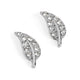 Jeweled Leaf Stud Earrings - Clear/Silver
