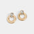 Teardrop Stone Ring Stud Earrings - Clear/Gold - Final Sale