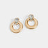 Teardrop Stone Ring Stud Earrings - Clear/Gold - Final Sale