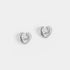 Jeweled Heart Stud Earrings - Clear/Silver - Final Sale