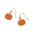 Halloween Enamel Dangle Earrings - Pumpkin - Gold