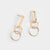 Linked Hoop Dangle Earrings - Gold