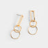 Linked Hoop Dangle Earrings - Gold