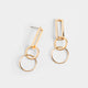 Linked Hoop Dangle Earrings - Gold