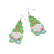 Holiday Vegan Leather Dangle Earrings - Green Gnome - Green