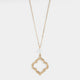 Pearl Open Shape Dangle Necklace - Gold - Gold