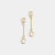 Baguette Stone Chain Drop Earrings - Gold - Gold