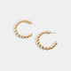 Ball Bead Post Hoop Earrings - Gold - Gold