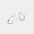 Wavy Hoop Pearl Wire Wrap Earrings - Mixed Metal