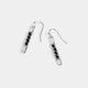 Bead Bar Wire Wrap Earrings - Silver/Black - Black