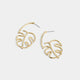 Monstera Leaf Post Hoop Earrings - Gold