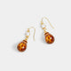 Stone Teardrop Bead Dangle Earrings - Amber - Amber