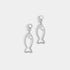 Clear Stone Fish Dangle Earrings - Silver