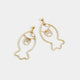 Big Fish Dangle Earrings - Gold