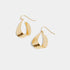 Flat Hammered Teardrop Earring - Gold