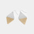 Mixed Metal Textured Diamond Shape Earring